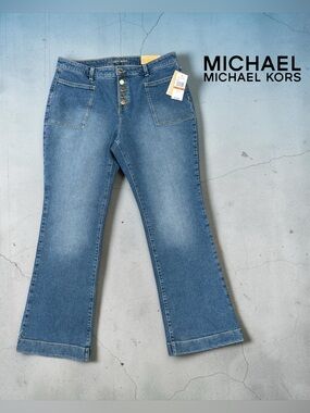 Michael Kors Selma Bootcut Jeans, Size 16W Plus Size, High Rise, Blue